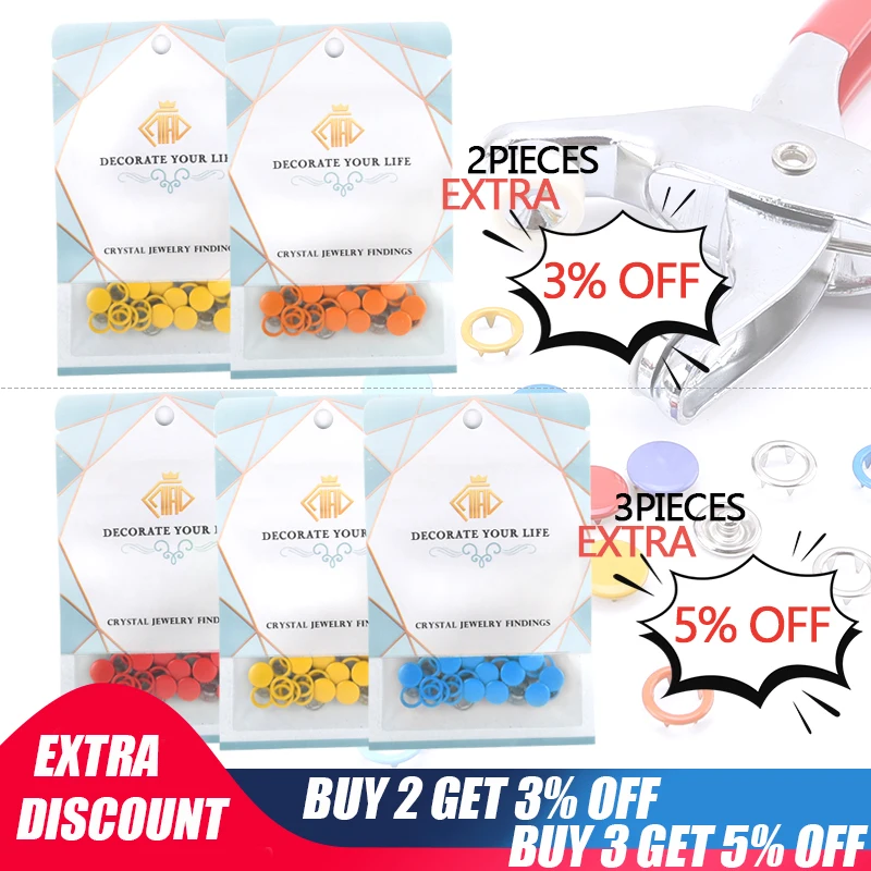 Ten colors of snap Metal Buttons Kit 2
