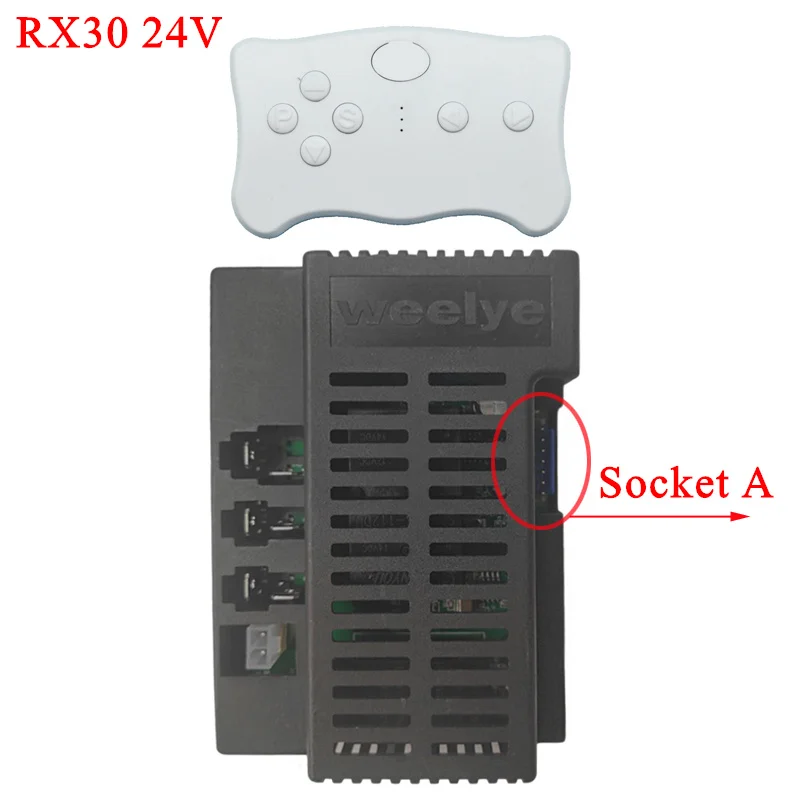 WEELYE 24V RX74 Children's Electric Car Bluetooth Remote Control,Wellye 24V RX30 Toy Electric Car 2.4G Controller Box Parts 2