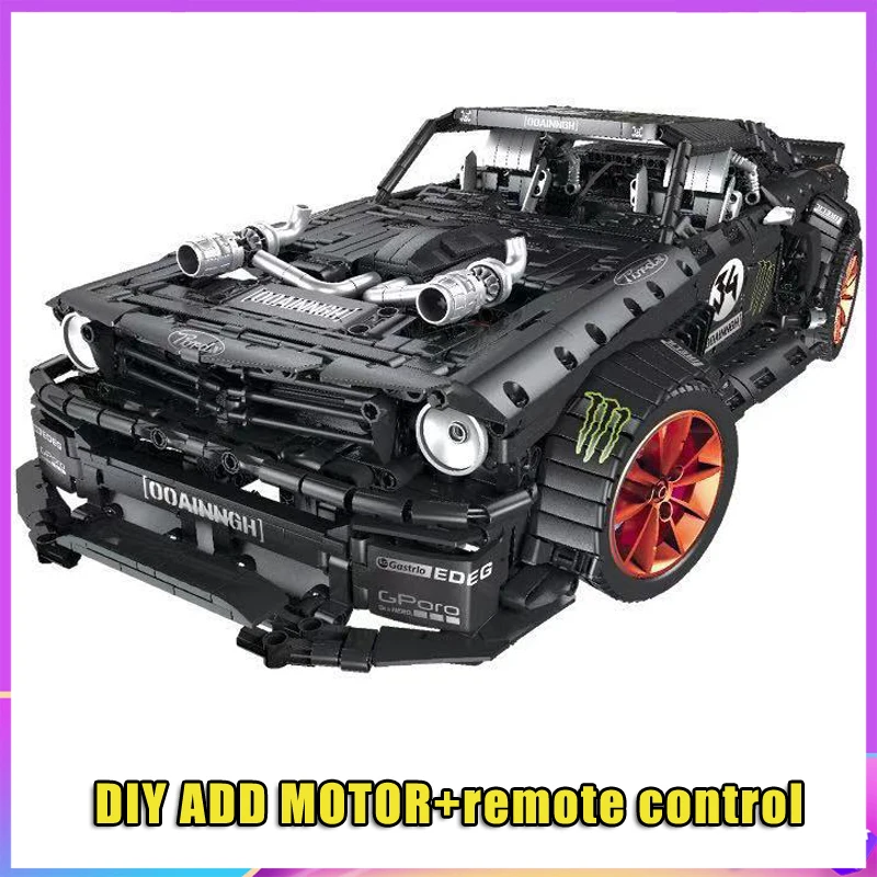 

Technic 1965 Ford Mustanged Hoonicorn RTR Racing Car V2 Building Blocks 23009 20102 MOC-22970 Power Function Bricks Kid Toys
