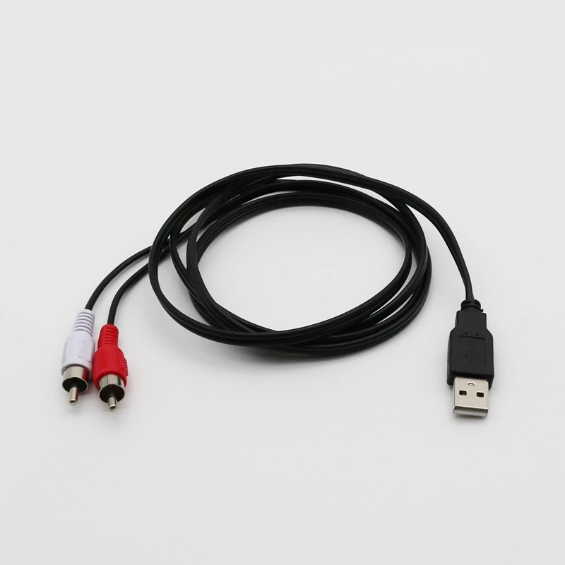 1,5 м Usb штекер для 2х Rca штекер Phono Av кабель Ведущий ПК ТВ Aux аудио видео адаптер
