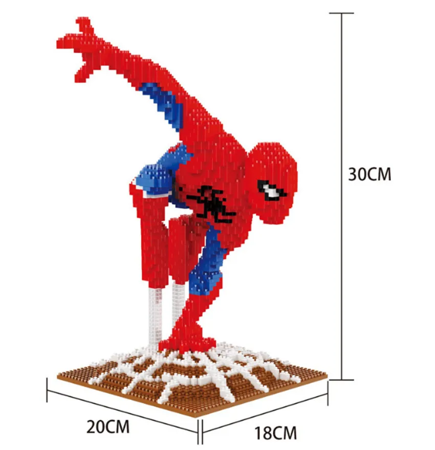 Marvel Мстители DIY Строительные алмазные блоки игрушка супер герой Железный человек Человек-паук гром Тор Капитан Америка Черная пантера - Цвет: spiderman no box