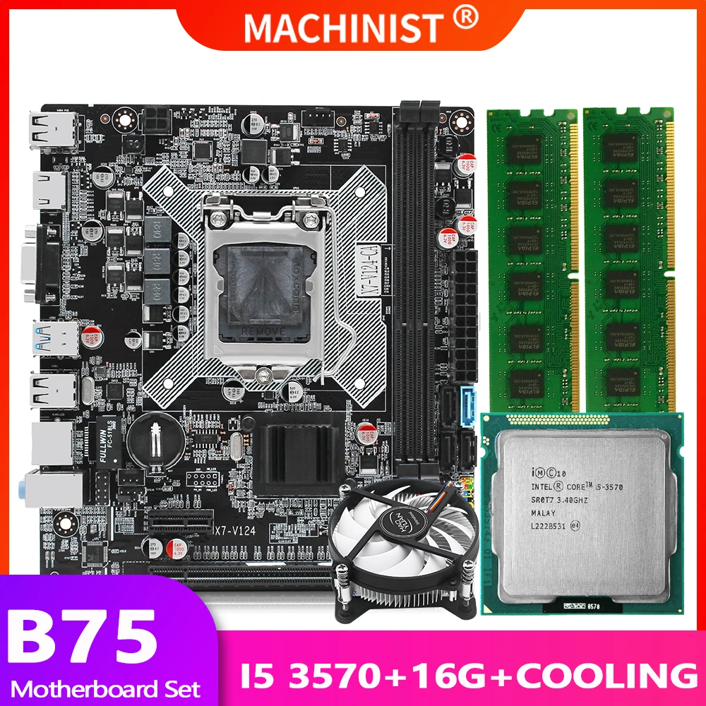 B75 Motherboard Lga 1155 Set Kit With Cooling Core I5 3570 Cpu Support 16gb 2 8 Ddr3 Ram Memory X7 V124 Motherboards Aliexpress