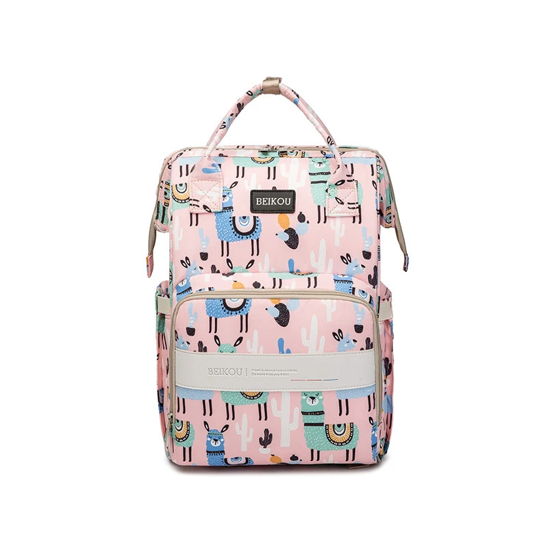 USB сумка для подгузников, рюкзак, водонепроницаемая Большая вместительная сумка для коляски, сумка для беременных, сумка для пеленания, сумка для ухода за ребенком, сумки для мам - Цвет: Pink
