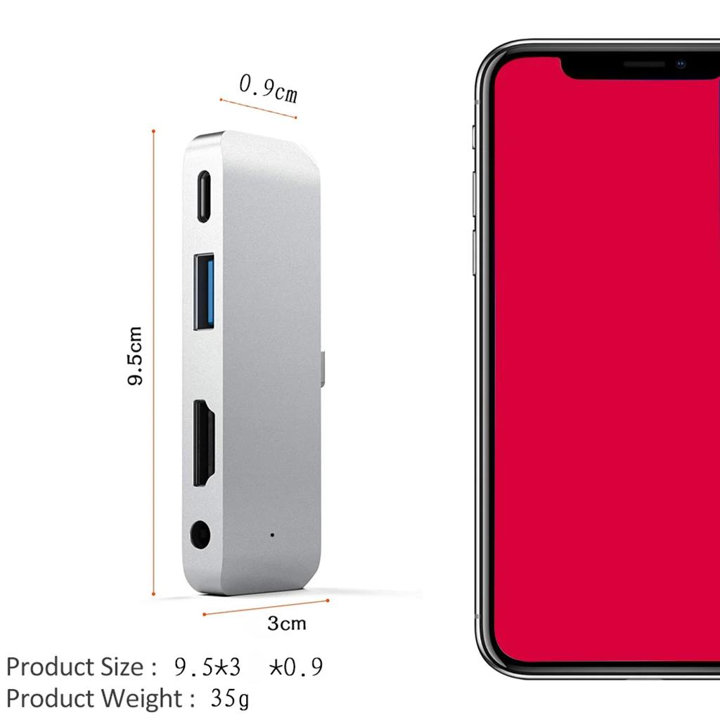 USB C концентратор для Ipad Pro адаптер ключ с 4k HDMI USB-C Pd 60 Вт Зарядное устройство USB 3,0 3,5 мм наушники аудио разъем док-станция