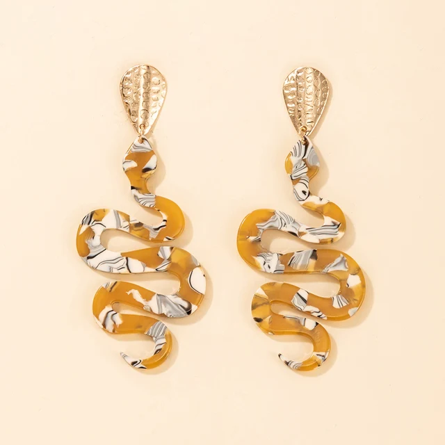 docona Bohemia Snake Animal Drop Dangle Earrings for Women Luxury Geometry Crystal Metal 2021 Female Party Gold Jewelry серьги 18584