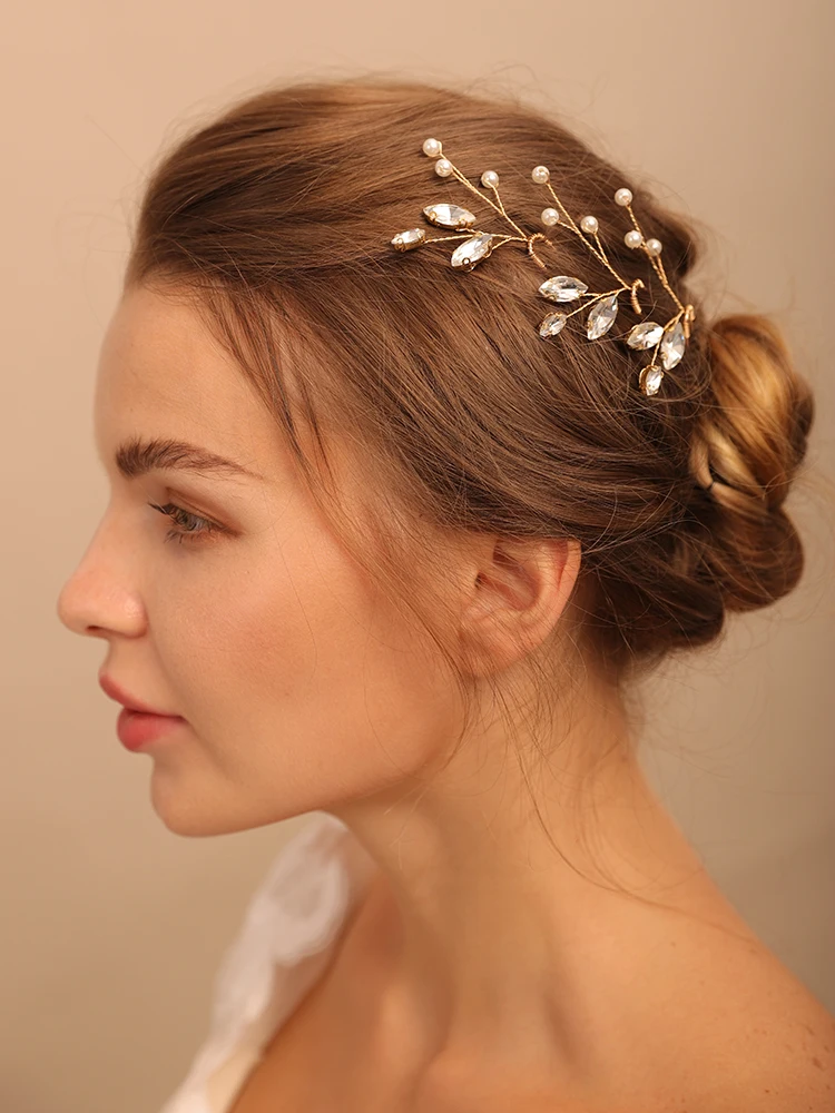 Silver Pearls Rhinestones Handmade Hairclips Bridal Headwear Wedding Headdresses for hair Accessories Silver 3PCS Women Hairpins