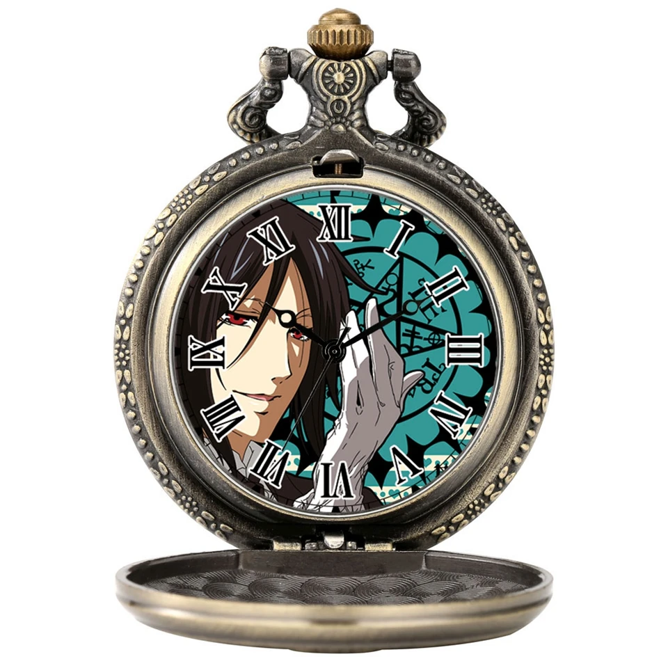 Montre De Poche Moderne Style Antique - Mouvement à Quartz Avec Chaîne - Boîtier En Cuivre