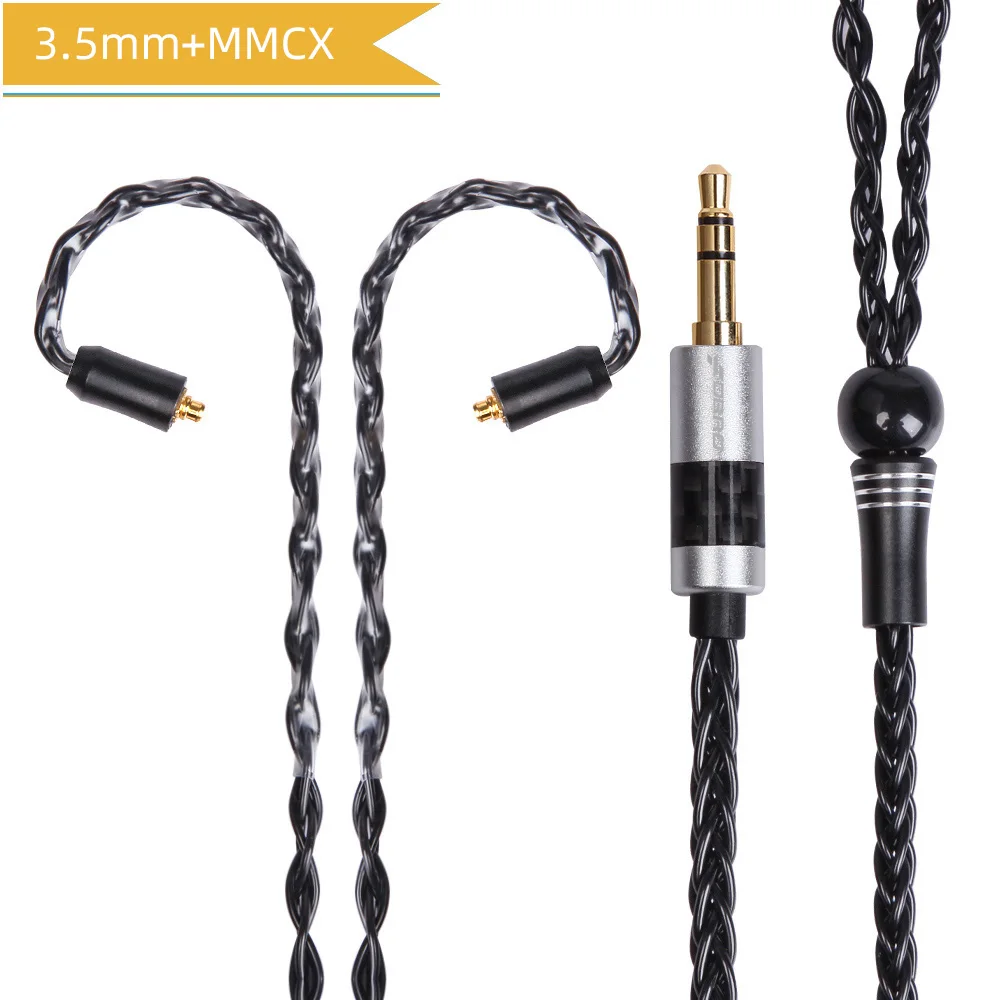 FDBRO 8 ядерный мини посеребренные компакт-дисков кабель IE80 MMCX 2Pin A2DC IM 2,5/3,5/4,4 мм балансный кабель для SE315 SE425 SE535 SE846 UE900 H3