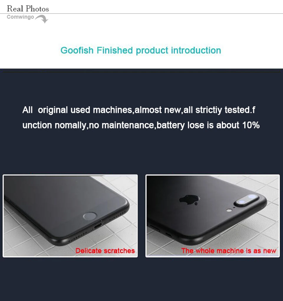 Разблокированный Apple iPhone 7/7plus 2 Гб Оперативная память 32/128 ГБ/256 ГБ Встроенная память на базе операционной системы IOS 10 Quad-Core 4 аппарат не привязан к оператору сотовой связи 12,0 MPApple по отпечатку пальца