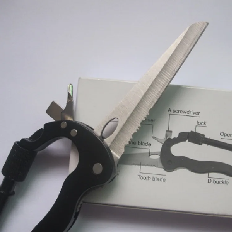 Многофункциональный нож-карабин пять в одном Открытый QuickDraw Buckle Backsaw e d c инструмент d-типа карабин складной нож