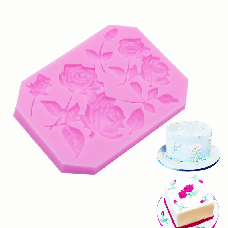

Silicone Rose Shape Fondant Mold Cake Mould Chocolate Dessert For Cakes Pastry Baking Tools Bakeware Accessories