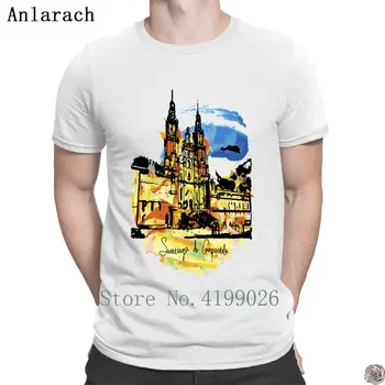 

santiago de compostela camino tshirts Leisure personalized Comical solid color men's tshirt summer stylish cotton hip hop