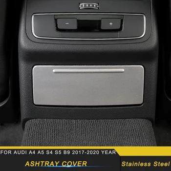 

Car Accessories Stainless Ashtray Box Panel Pad Trim Sticker Cover Frame Interior Decoration for Audi A4 A5 S4 S5 B9 2017-2020