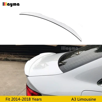 

V Style ABS rear trunk spoiler For Audi A3 8V limousine Sline S3 2014-2018 year gloss white color Car rear wing spoiler