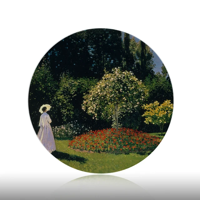 Monet Painting Decor Wall Hangings Plates Ceramic Craft Home Decorative Dish Hotel Living Room Background Display Oil Plates 5