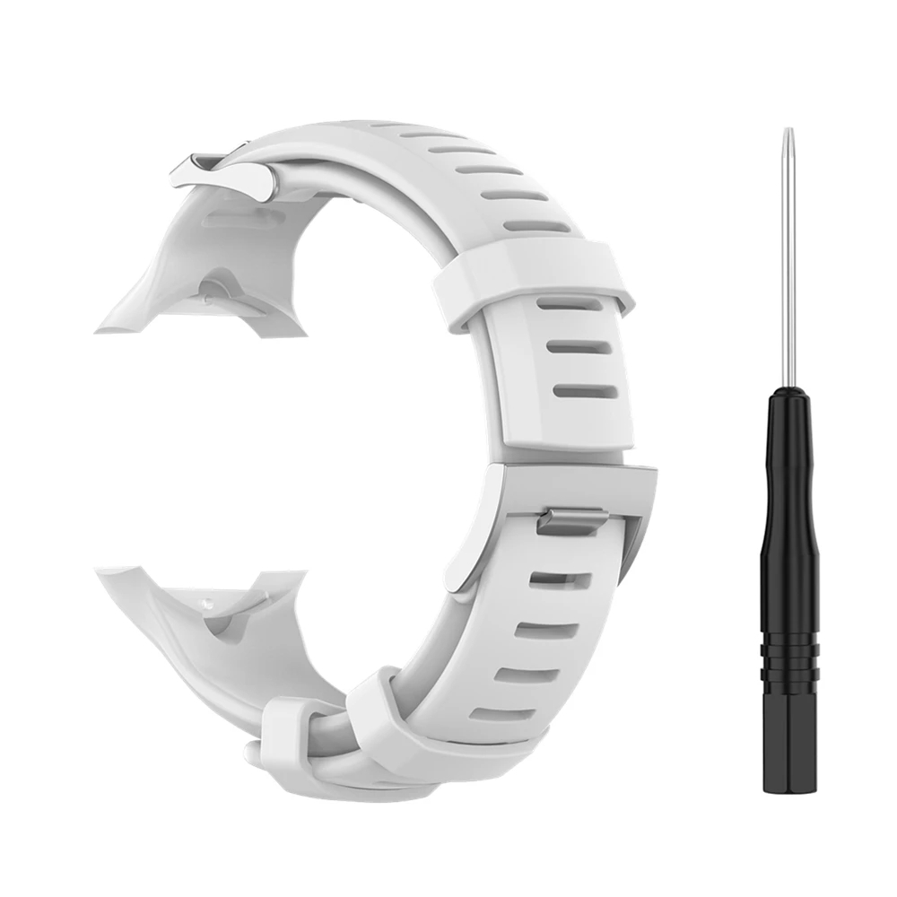 For Suunto D6I Novo Stone Strap Dive Smart Watch Band For Suunto D6I Zulu Replacement Silicone Bracelet Accessories Black White - Цвет: Белый