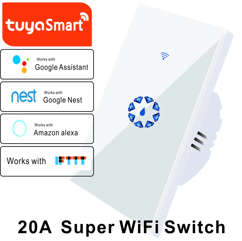 Wifi Boiler Smart Switch Water Heater Switches Voice Remote Control EU/US Tuya Touch Panel Timer Outdoor work alexa google home