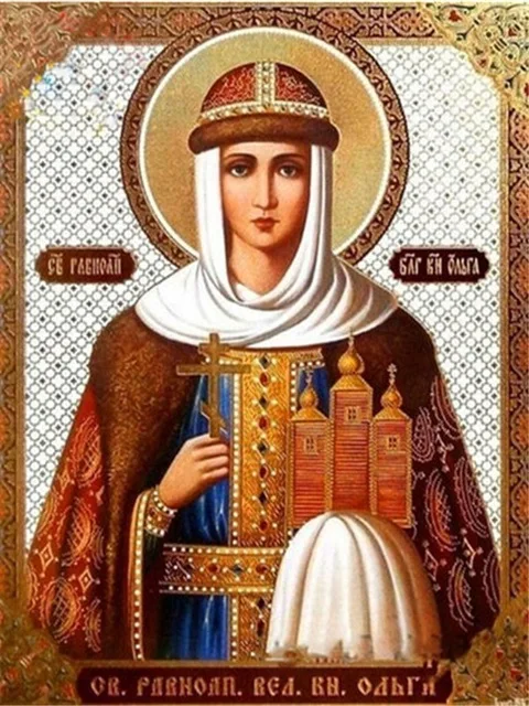 1 Round Full Diamond Embroidery Religion Icon DIY Cross Stitch Diamond Painting Virgin Mary Rhinestone Full Drill Diamond Mosaic - Цвет: 1