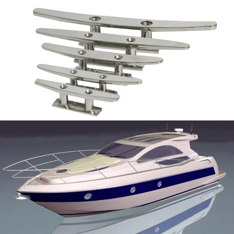 316ステンレス鋼ボートクリート低フラットクリートマリンボートデッキロープネクタイ4 "5" 6 "8" 10 "ロックボルトボート船舶用