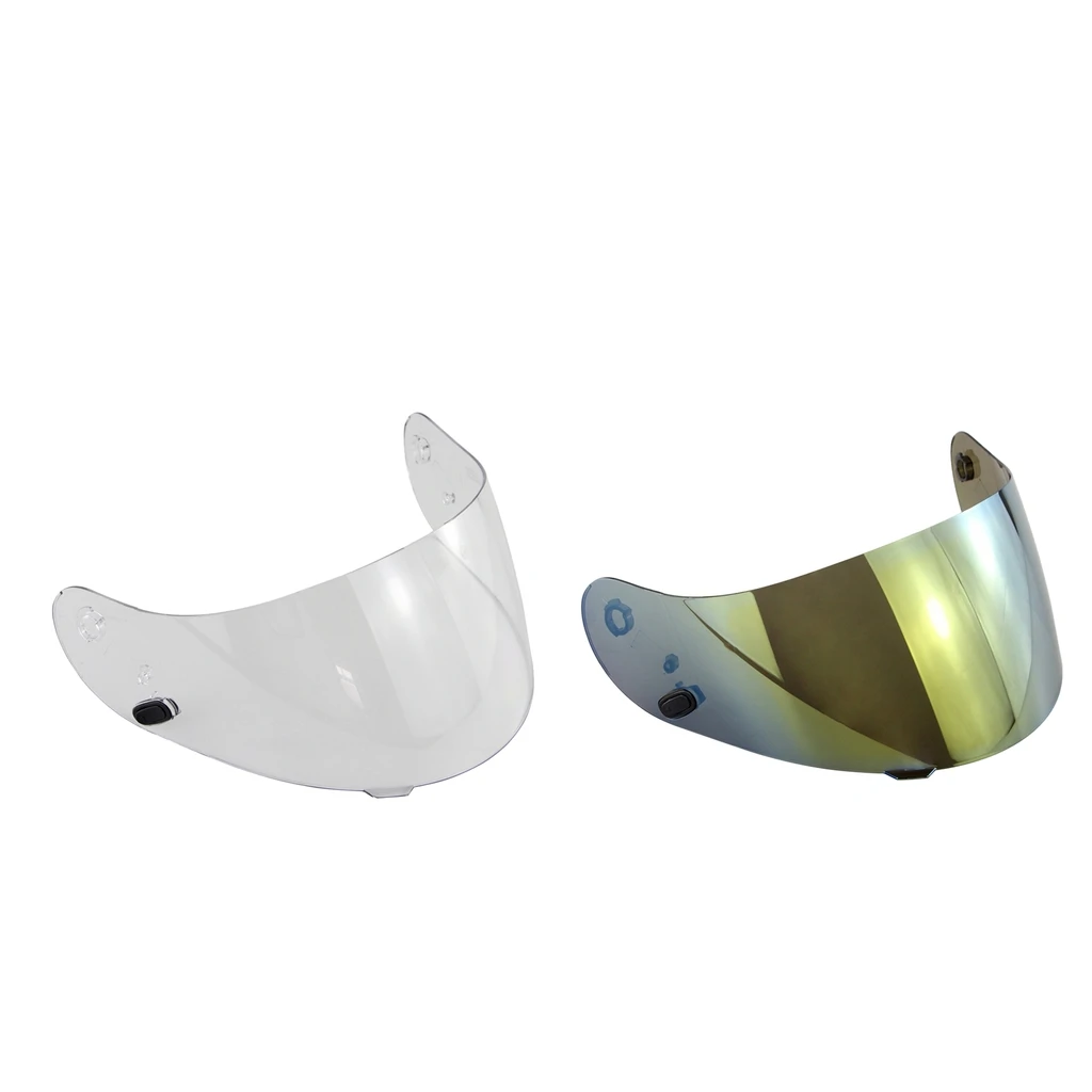 2pcs Replacement Full Face Motorcycle Helmet Visor for HJC HJ-09 Helmets Lens Shield (Clear+Gold)