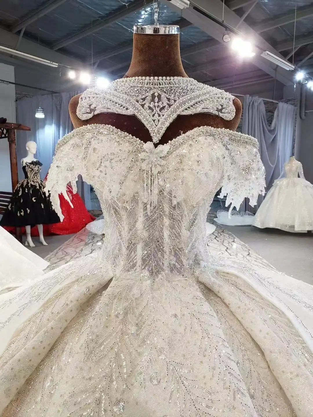 2021 Sparkly Glitter Luxus Nahen Osten Hochzeit Kleider Vestido De Novia Mit Lange Zug Dubai Marokkanischen Saudi Arabien Brautkleid Wedding Dresses Aliexpress