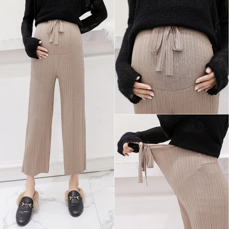 

Maternity Clothes 2019 Autumn And Winter New Style Korean-style Autumn Loose Pants Pleated Fashion Pregnant Women Knit Maternity