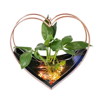 

Stand Vase Hanging Air Plants Pot Heart Shape Wall-Mounted Flower Plant Holder Planter Modern Home Decor Hydroponic Bonsai