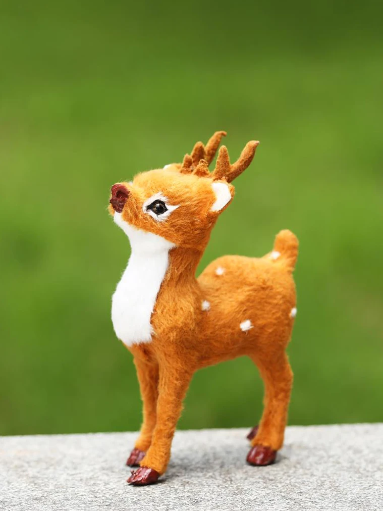 Christmas Small Deer Doll Home Shop Window Showcase Fireplace Mantel Decorations Gift