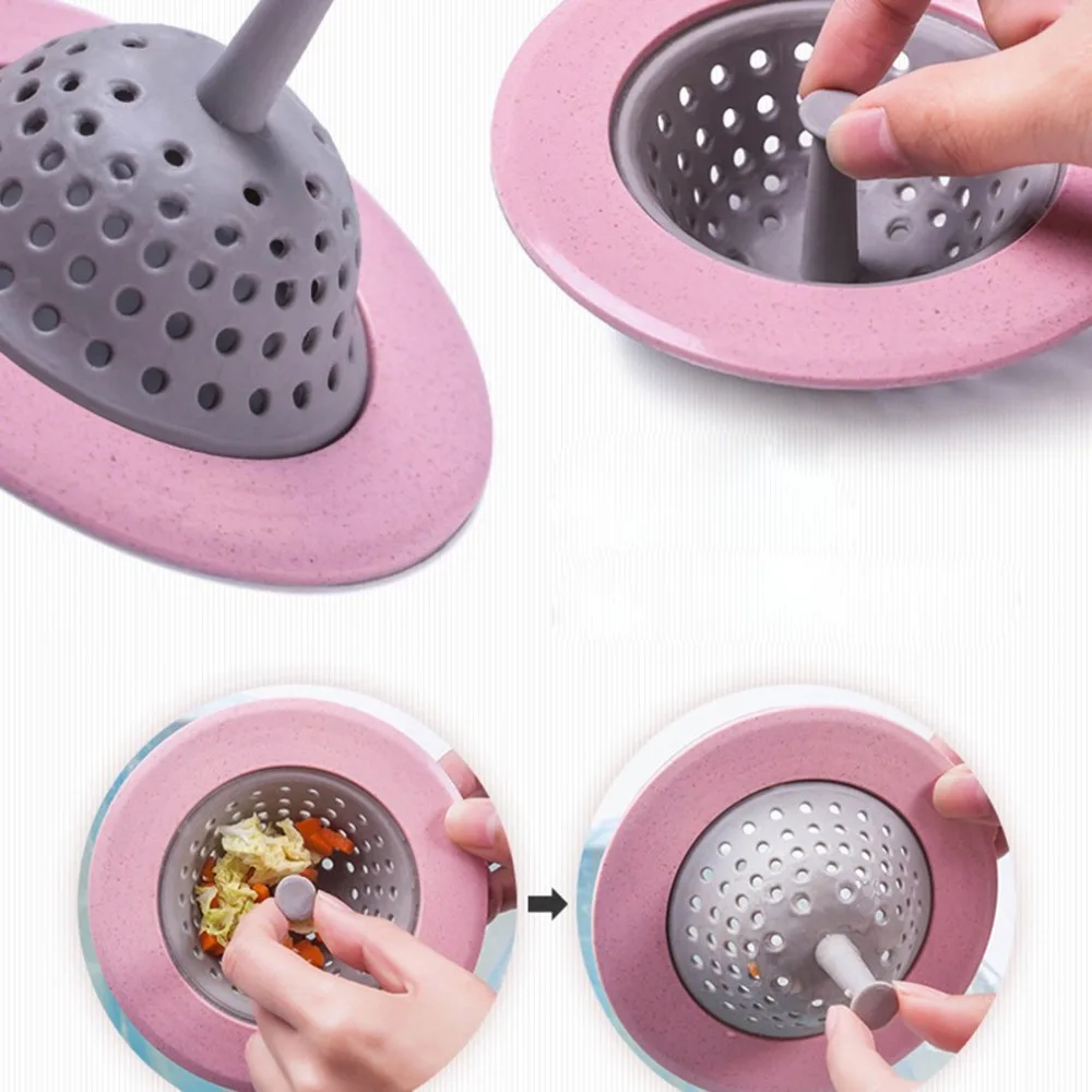 Round Floor Drain Cover water filter Hair Catcher Strainer cork for kitchen silicone sink Bathroom Anti-blocking