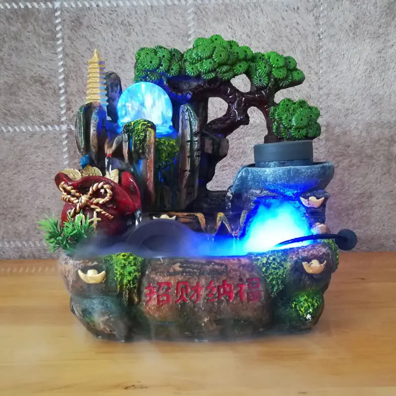 

Feng Shui Wheel Indoor Water Fountains Resin Crafts Gifts LX1703 Desktop Ornament for Home Office Teahouse Decoration