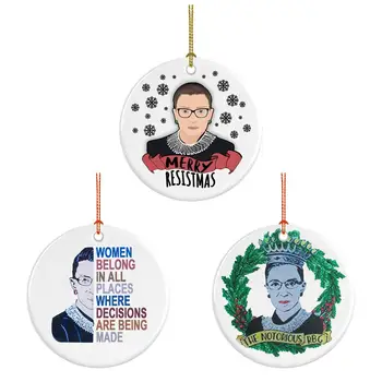 

Ruth Bader Ginsburg Christmas Porcelain Ceramic Ornament