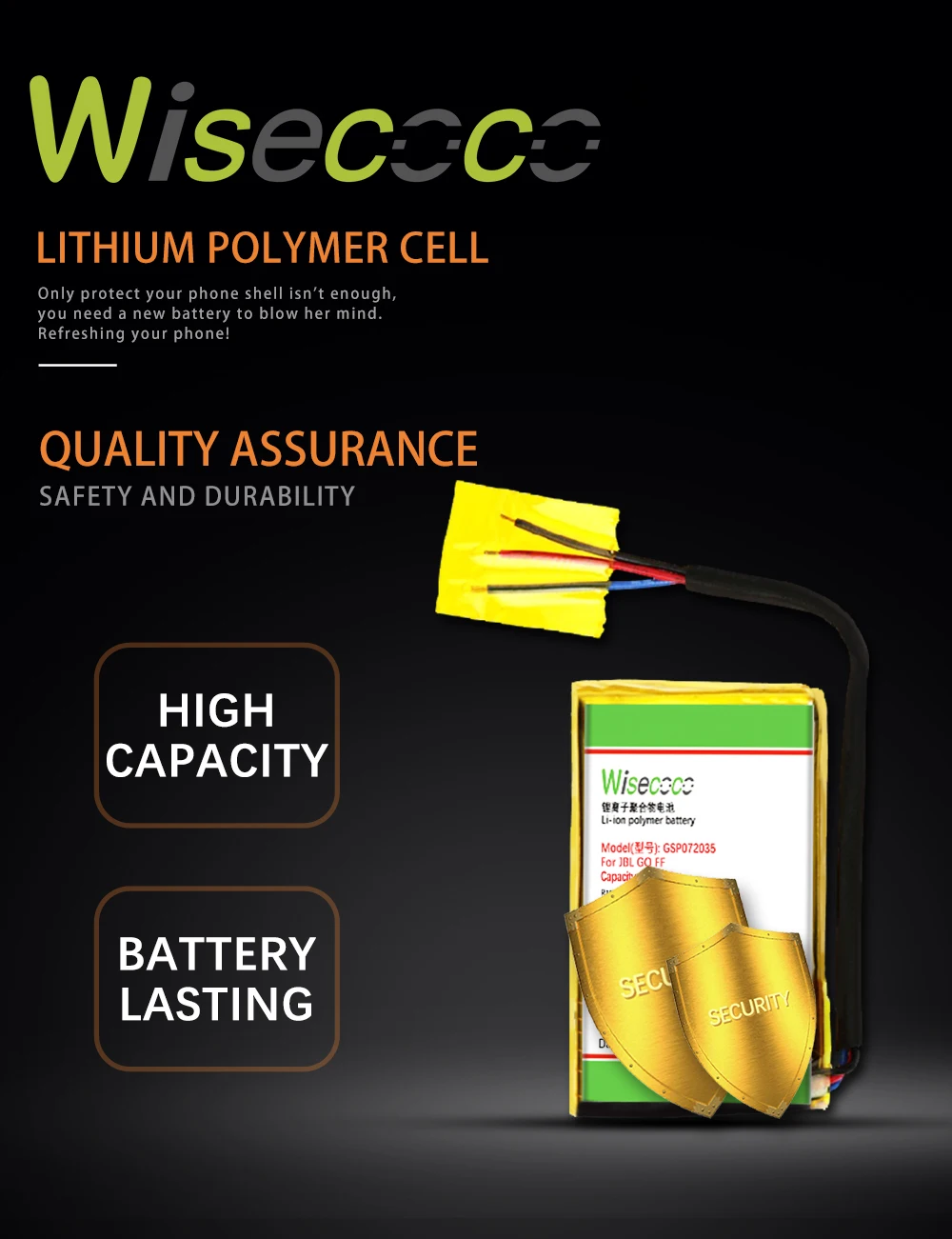 WISECOCO 580 мАч GSP072035 батарея для J BL GO FF/J BL Go/JBLGOBLK новейшее производство Высококачественная батарея+ код отслеживания