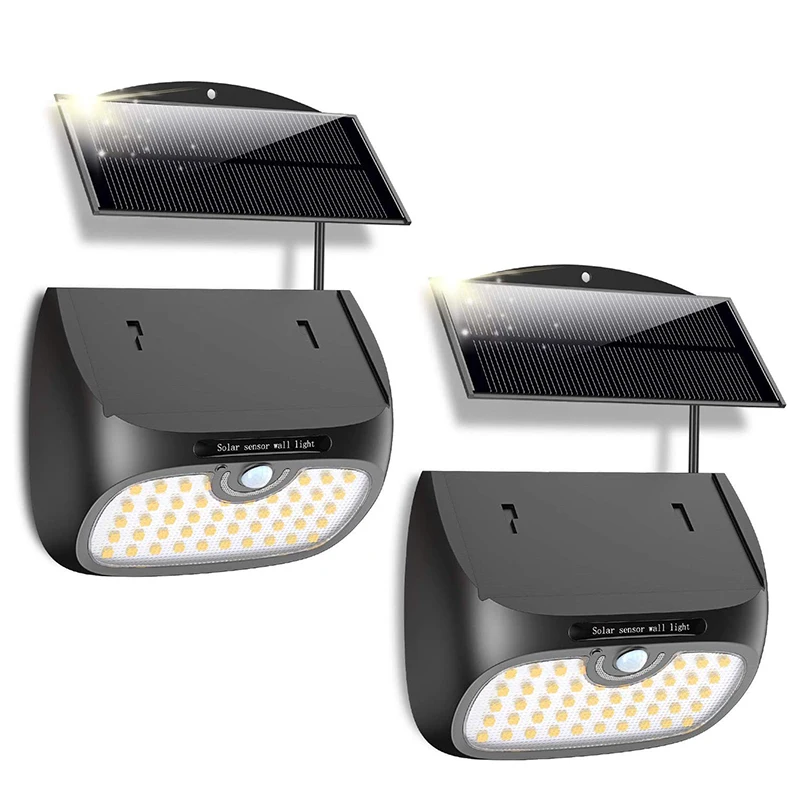 

Solar Lights Outdoor, [2 Pack] [Detachable Solar Panel] 48 LED Super Bright Solar Motion Sensor Light Outdoor, 8.2Ft Extension C