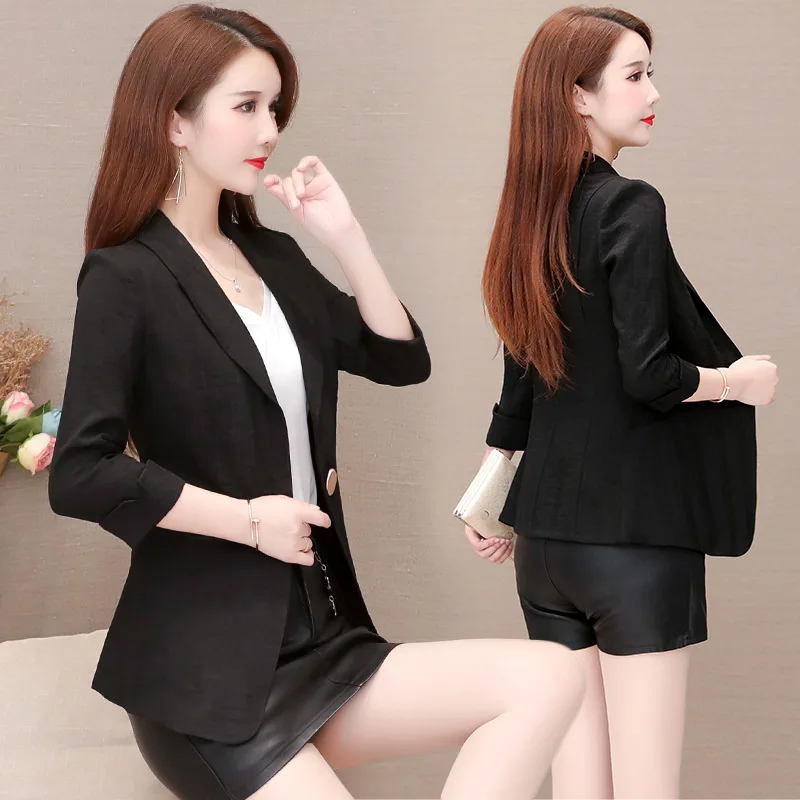 

2019 Early Autumn New Style Elegant-Style One-Button Stripes Long Sleeve Wear Suit Jacket Women's