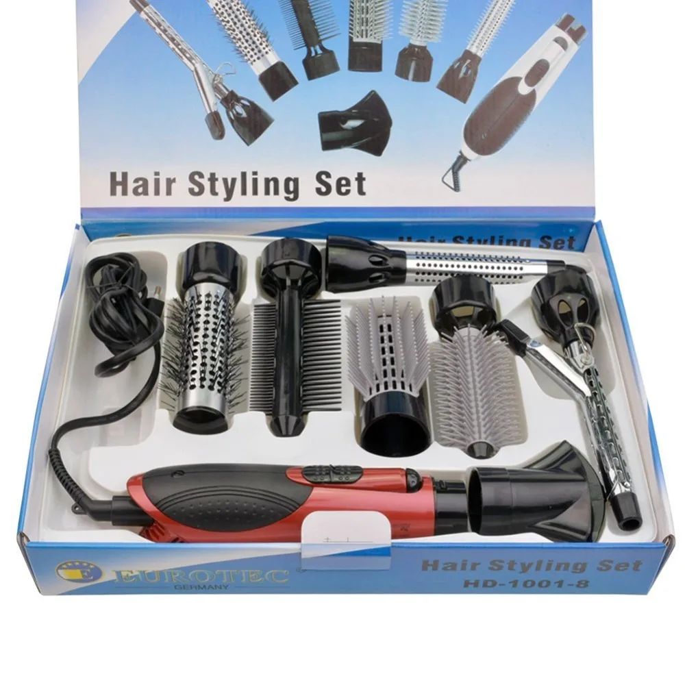 Горячий Аэрограф набор 7 в 1 Профессиональный фен выпрямление волос щетка для подкрутки разнообразие укладки щетки для волос Drye