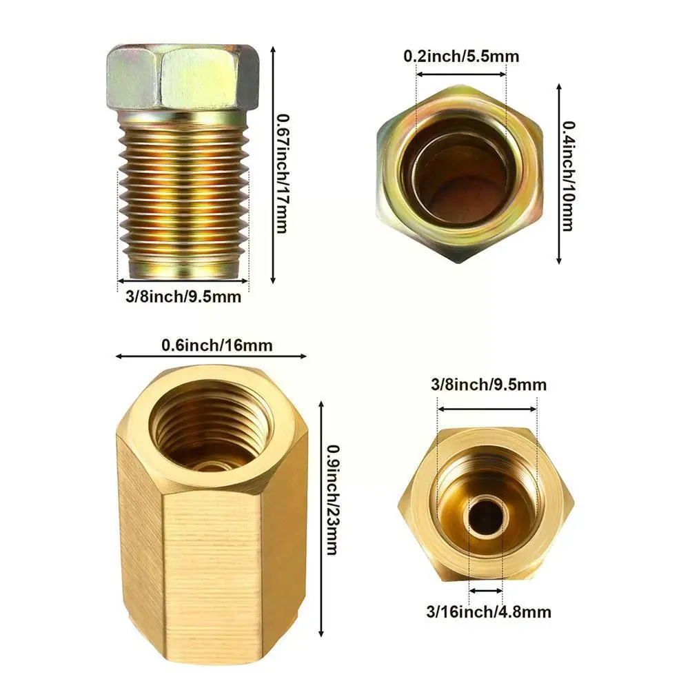 Threaded Brake Pipe Fittings 12 Sets