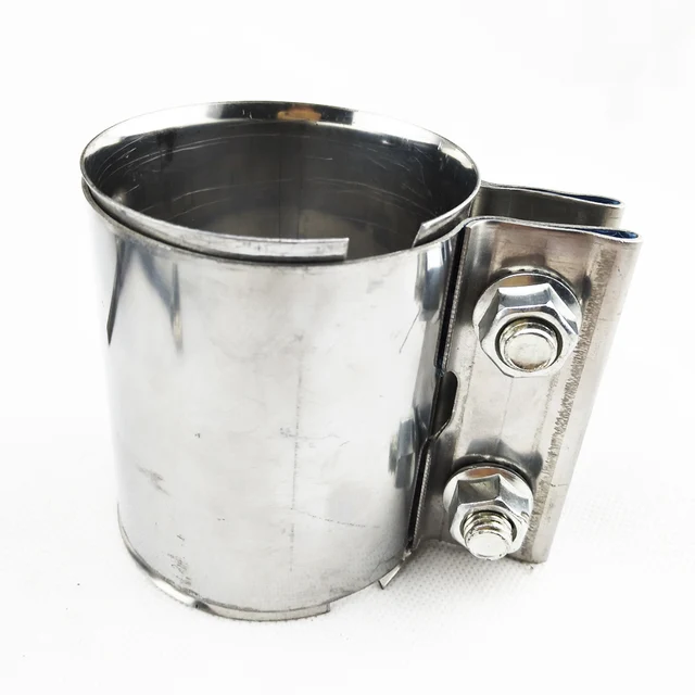 Stainless Steel 1.65-3.0"Exhaust Pipe Connector Tube Adapter Joiner Sleeve Clamp Exhaust Tube Pipe Connector Joiner Length 87mm