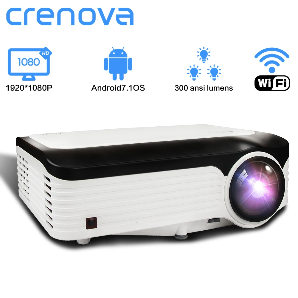 

CRENOVA L6 led proyector full hd 1080P projector android 7.1 OS wifi bluetooth 3D home cinema