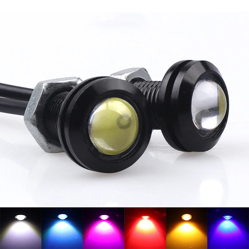2pcs 18MM Car Led Eagle Eye DRL Daytime Running Lights Source Backup Reversing Parking Signal Lamps Automobiles styling | Автомобили и