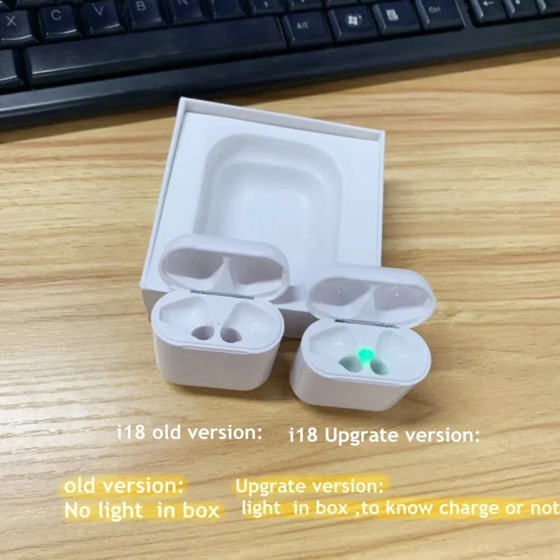 Оригинальные i18 tws Bluetooth наушники портативные мини наушники 3D стерео HiFi спортивные наушники сенсорное управление Авто сопряжение для Iphone