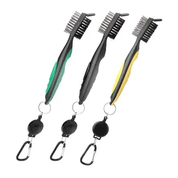 

Golf Club Brush 2 Sided Golf Putter Wedge Ball Groove Cleaning Brush Kit Cleaning Tool with Telescopic Keyring