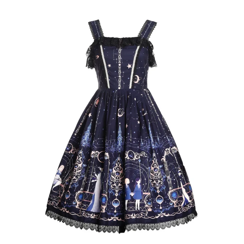 

Lolita Dress Sleeveless stars and Moon Print Lolita jsk Student Summer Dress