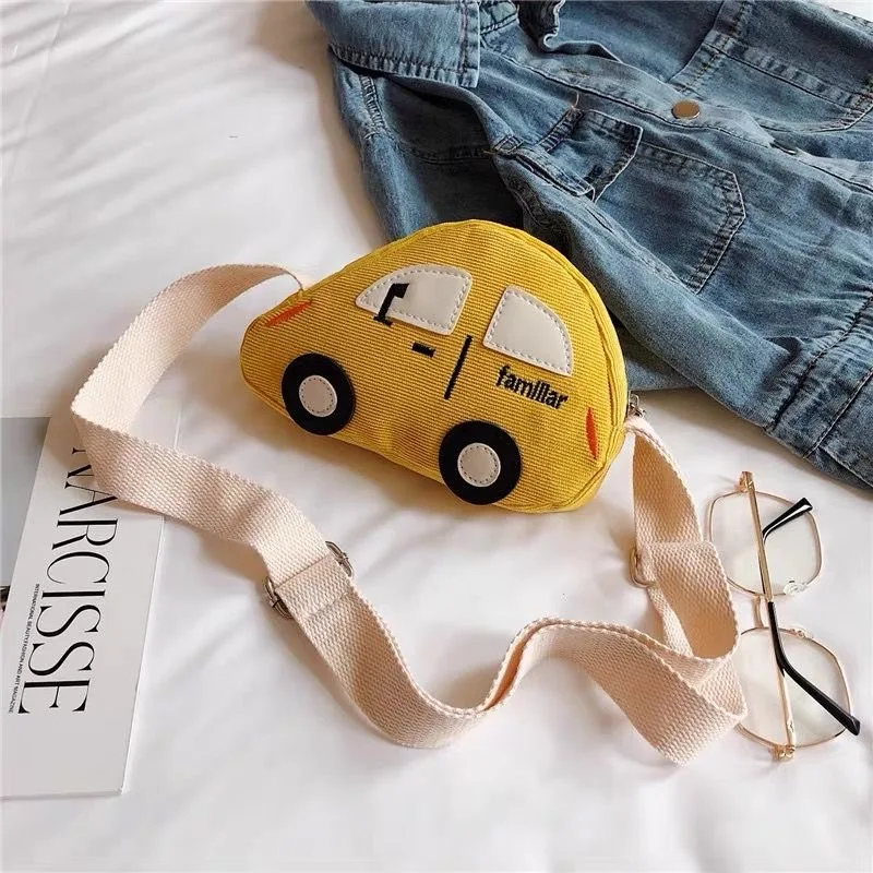 car bag-yellow Детская сумка принцесса модная маленькая девочка сумка через плечо детская Автомобильная игрушка из мультфильма мальчик ноль кошелек - Цвет: car bag-yellow