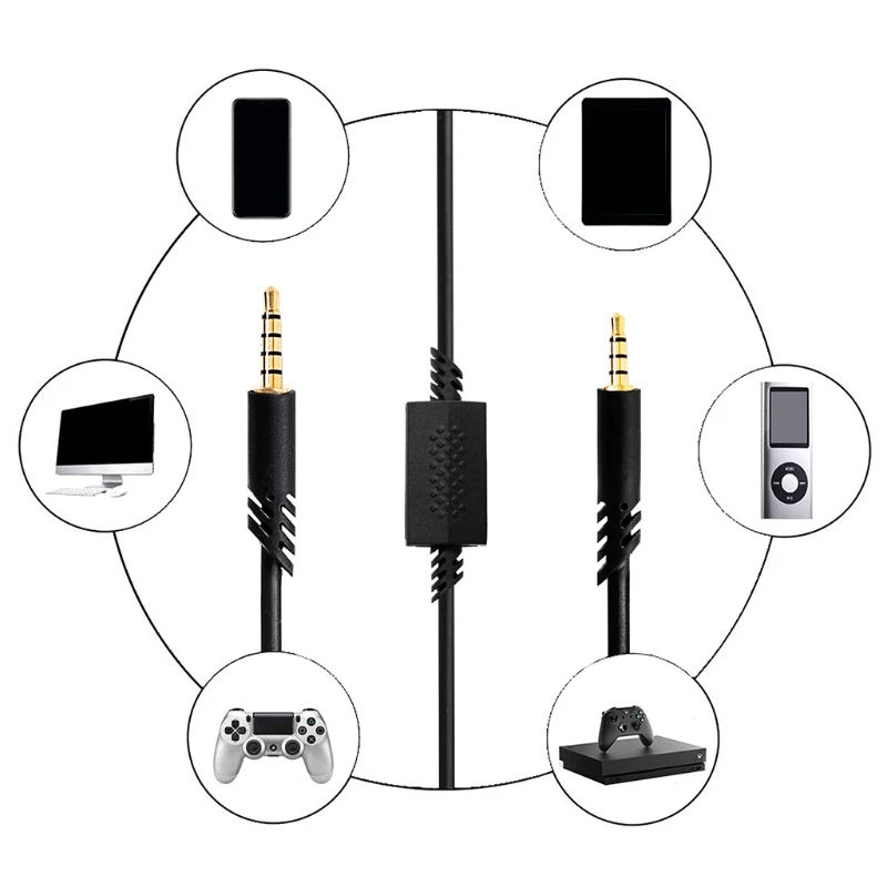

Replacement Headphones Audio- Cable For Lo-gitech Astro- A10/30/40 With Microphone Control Gaming Headset Accessories