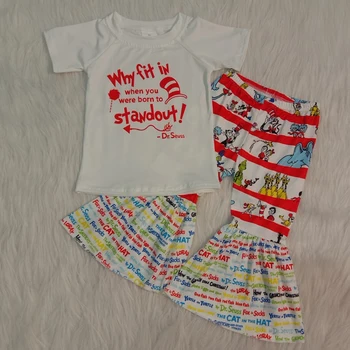 

Kids Cartoon Character Outfit Child's Fairy Tale Clothing Fashion Girls T-shirts Top Bells Pants Clothes Sets