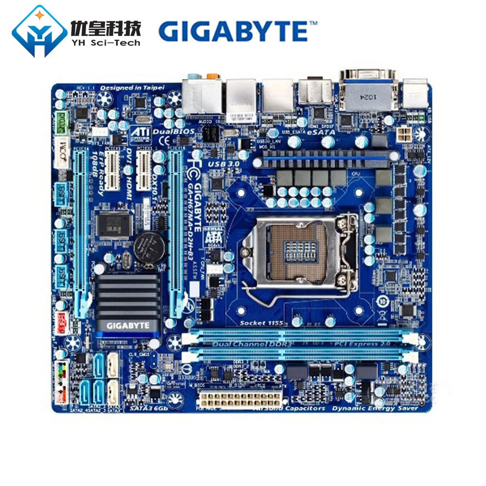  Original Used Desktop Motherboard Gigabyte GA-H67MA-D2H-B3 H67 LGA 1155 Core i7/i5/i3/Pentium/Celer