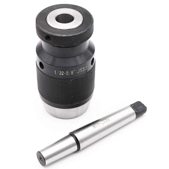 

1/32 inch- 5/8 inch Super Heavy Duty Drill Press Chuck Keyless JT33 Mount & MT2-JT33 Drill Chuck Arbor, High-Precision