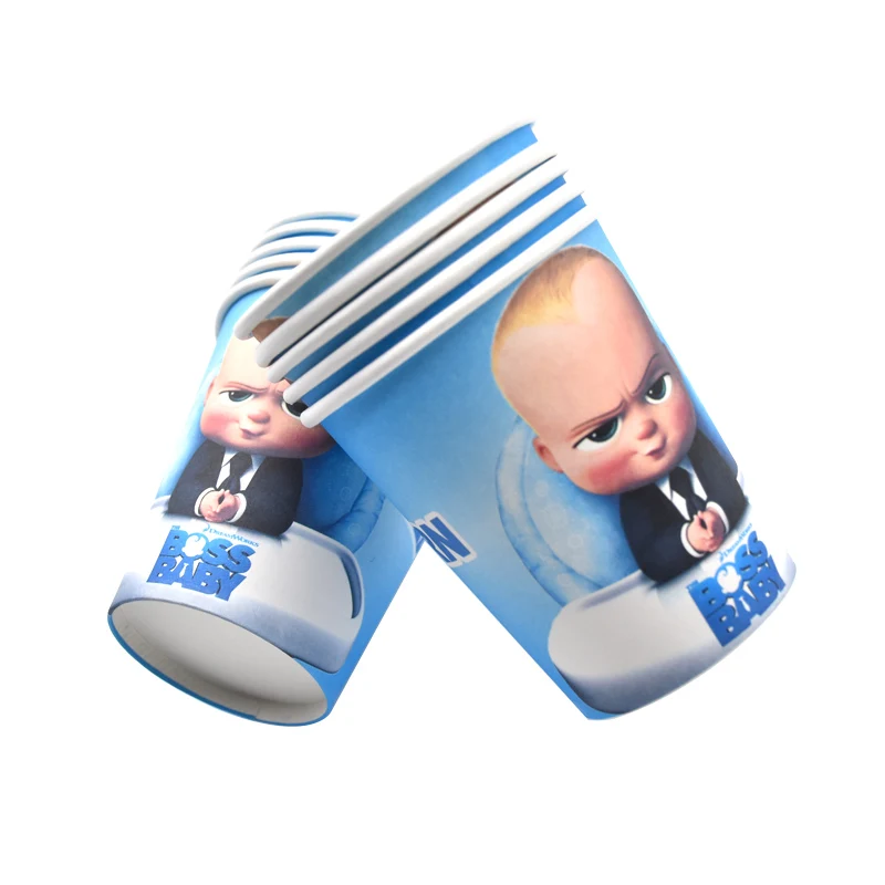 Одноразовые чашки Boss Baby тематика украшения для дня рождения Детские бумажные