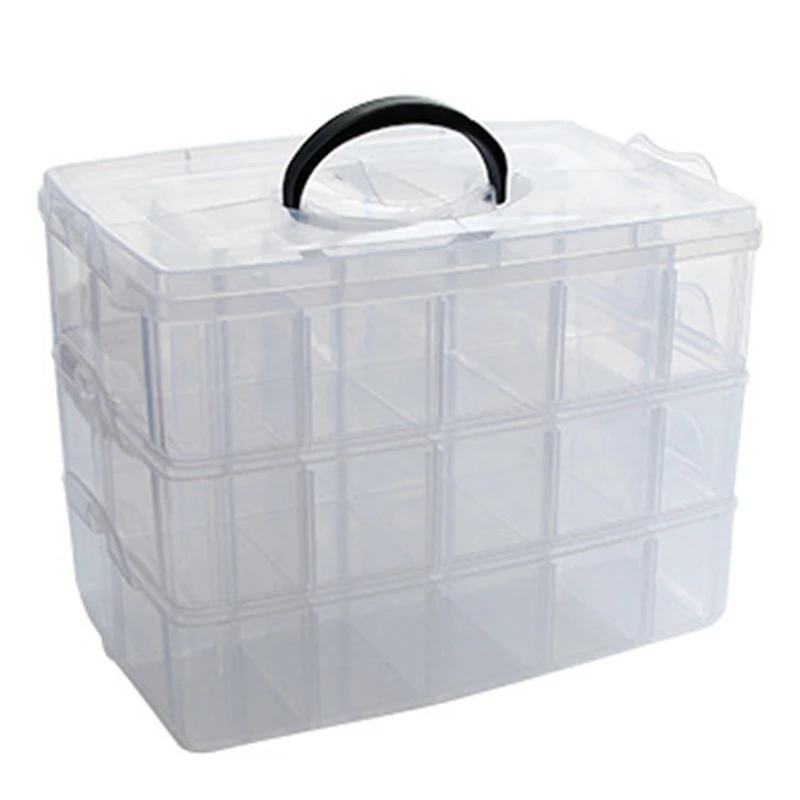 

1PCS Simple Stationery Holder Transparent Stackable 30 Girds Washi Tape Holder Handbook Stationery