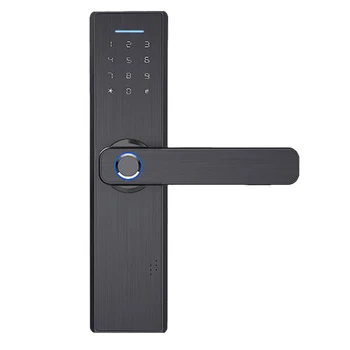 

Promotion--Fingerprint Lock Smart Card Digital Code Electronic Door Lock Home Security Mortise Lock Wire Drawing Panel